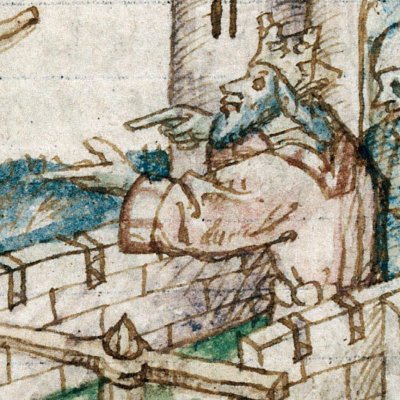 Laomédon refuse l'hospitalité aux Argonautes (Épître d’Othéa, Lille ms 175, f37)