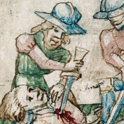 La mort d'Achille (Épître d’Othéa, Lille ms 175, f40v)