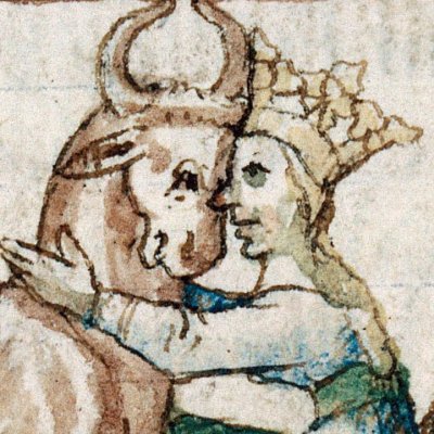 Pasiphaé et le taureau (Épître d’Othéa, Lille ms 175, f44v)