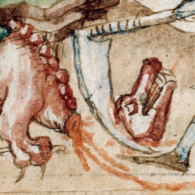Persée décapite Méduse (Épître d’Othéa, Lille ms 175, f54)