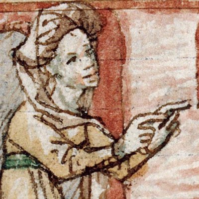 Medea confronts unfaithful Jason (Epistle of Othea, Lille ms 175, f57)