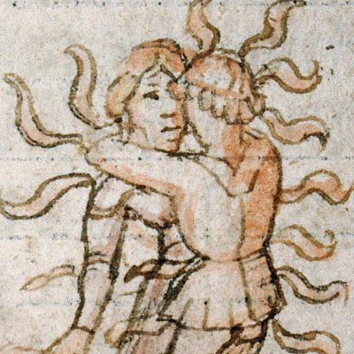 Sémélé brûlée par Jupiter à l'instigation de Junon (Épître d’Othéa, Lille ms 175, f60v)