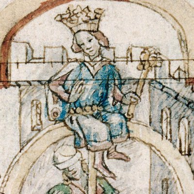 La roue de la fortune (Épître d’Othéa, Lille ms 175, f73v)