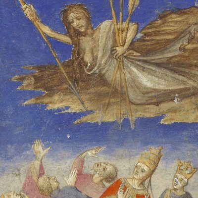 La Parque Atropos frappe de mort les puissants (Epître d'Othéa, Bnf Français 606, f17)