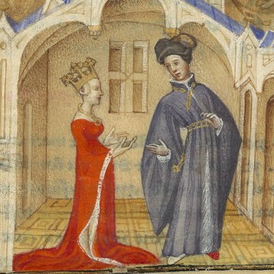 Avances de Sthénébée à Bellérophon (Epître d'Othéa, Bnf Français 606, f17v)