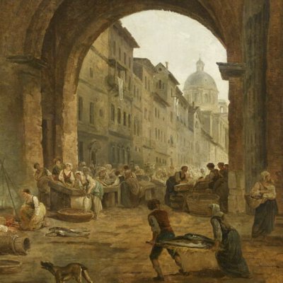 Le portique d'Octavie à Rome, servant actuellement de marché aux poissons - Hubert Robert