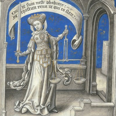 Justice (Épître d’Othéa, Erlangen 2361, f12v) - Willem Vrelant