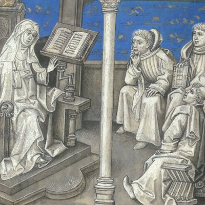 Pallas enseignant (Épître d’Othéa, Erlangen 2361, f24v) - Willem Vrelant