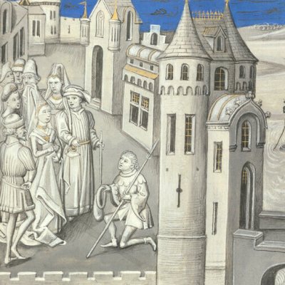Ambassade des Grecs pour réclamer Hélène (Épître d’Othéa, Erlangen 2361, f57v) - Willem Vrelant