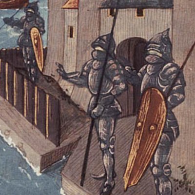 Laomédon refuse l'hospitalité aux Argonautes (Epître d'Othéa, La Haye KB 74G27, f37)