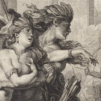 Résistance héroïque de Télasco et d'Amazili lors de la prise de Mexico par Cortès (Marmontel, Les Incas 1777, t1) - Moreau le Jeune