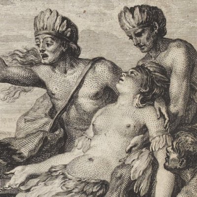 Orozimbo sauve Telasco et Amazili du naufrage (Marmontel, Les Incas 1777, t1) - Moreau le Jeune