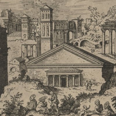 Ex variis, apud Capitolium ruinis / Vue du Forum depuis le Capitole - Hieronymus Cock