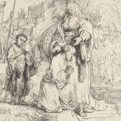 Le baptême de l'eunuque (gravure de 1641) - Rembrandt