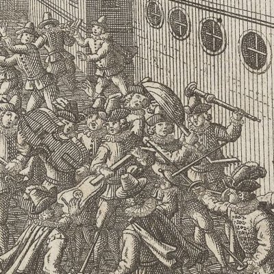 Un concert dans la rue tourne au pugilat (Le Diable boiteux, éd. 1726) - Dubercelle