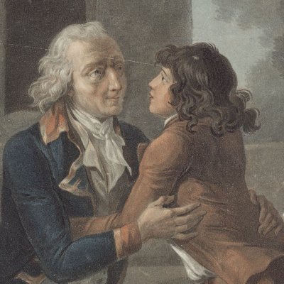 Visite de M. de la Bourdonnais (Paul et Virginie) - Descourtis d'après Schall