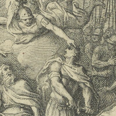 La colère d'Achille (Frontispice de l'Iliade par Mme Dacier, 1711) - Simonneau d'après Coypel