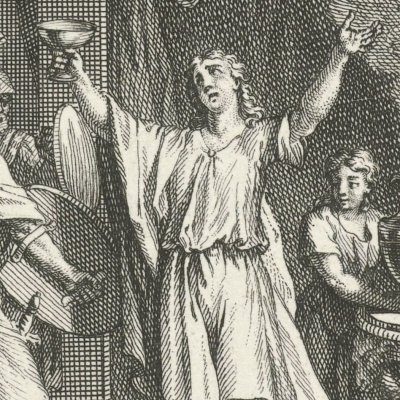 Libations d'Achille pour le retour de Patrocle (Iliade, Dacier, 1711, ch16) - Picart