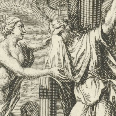 Achille consolé par Thétis de la mort de Patrocle (Iliade, Dacier, 1711, ch18) - Picart