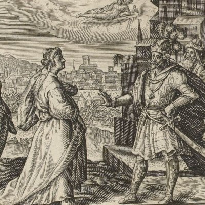 Adieux d'Andromaque à Hector (Speculum heroicum, 1613, Iliade ch6) - C. de Passe