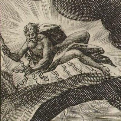 Conseil des dieux (Speculum heroicum, 1613, Iliade ch8) - C. de Passe