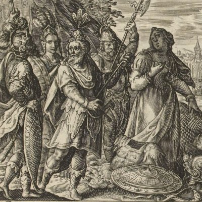 Présents d'Agamemnon et de Thétis à Achille (Speculum heroicum, 1613, Iliade ch19) - C. de Passe