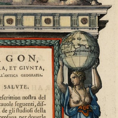 Parergon, sive veteris geographiae aliquot tabulae  (Frontispice de l'Atlas d'Ortelius, Anvers, 1609)