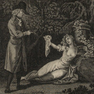 Le vieillard apprend à Abellina le secret de son amant (Die Schöne Abellina, t1, 1799) - Weber