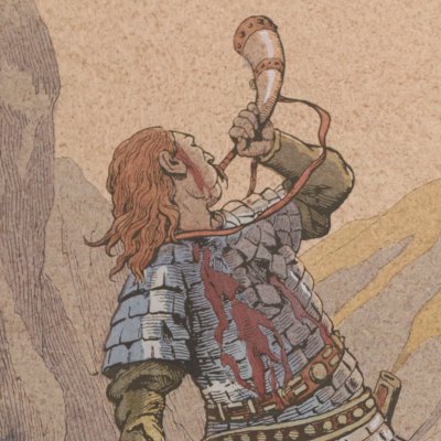 Roland sounding his horn at Roncesvalles (Allons enfants de la patrie, 1920) - Job