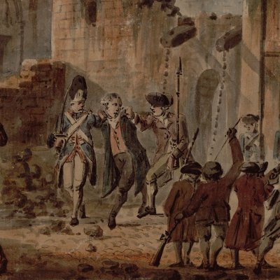 Capture of the Bastille and arrest of its governor (Bnf version) - Houel