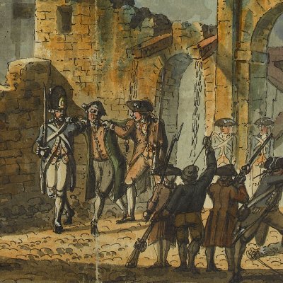 Taking of the Bastille and arrest of its governor (Carnavalet Museum version) - Houel