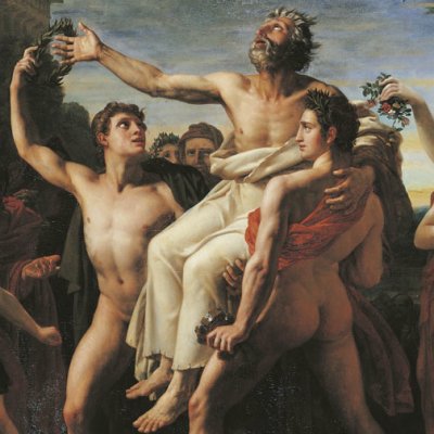 Diagoras porté en triomphe par ses fils - Auguste Vinchon
