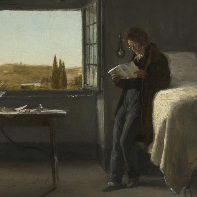 L'artiste dans sa chambre à la villa Médicis, Rome - Léon Cogniet