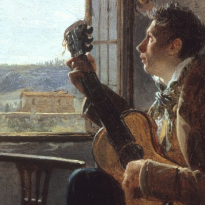 Léon Pallière dans sa chambre de la villa Médicis à Rome - Jean Alaux