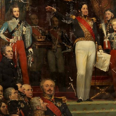 Louis-Philippe swears before the Chambers to uphold the Charter of 1830, August 9, 1830 - Coutan
