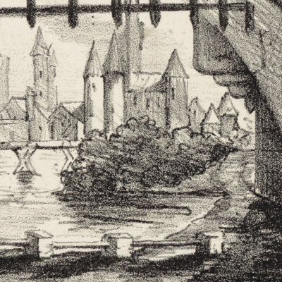 Vieux Paris vu du Guichet du Louvre (Meyerbeer, Les Huguenots, décor de l'acte V) - C. Augier J. Giroud
