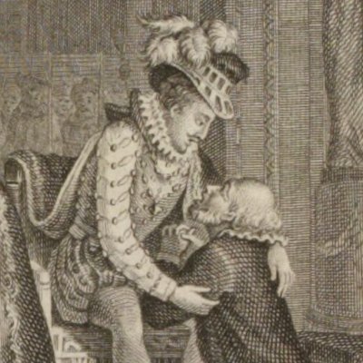 Le chancelier de l'Hospital aux pieds du roi (Charles IX, éd. 1790, acte III) - Borel