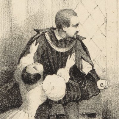 Raoul montre à Valentine les cadavres de la Saint-Barthélemy (Meyerbeer, Les Huguenots, IV, 6) - Compte-Calix