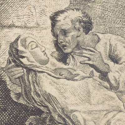 Young enterrant sa fille (Les Nuits, t2, Lejay, 1769) - Mercier d'après Marillier