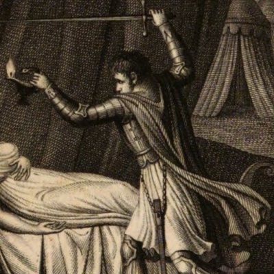 Cromwell s'apprête à tuer Anna (Anna Grenwil, t3, Lemarchand, 1800) - Bovinet d'après Challiou