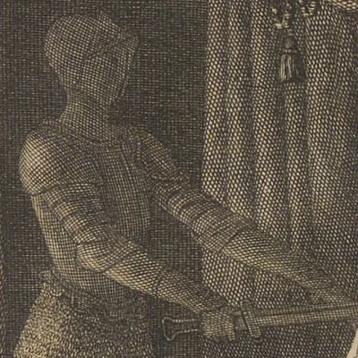 A knight repels Don Juan (L'Hermite, t2, Ménard, 1816) - Simonet after Sonna