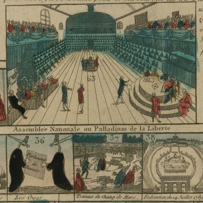 Jeu de la Révolution française, tracé sur le plan du jeu d'oye renouvelé des Grecs
