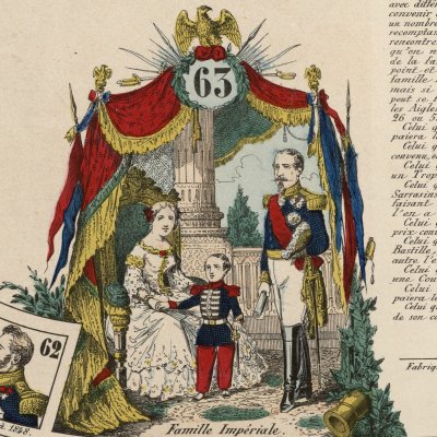 Jeu des Rois de France « Famille impériale »  (Fabrique d'Estampes de Gangel fr. et P. Didion, à Metz)