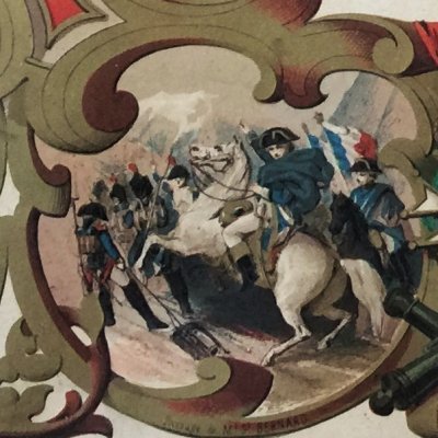 Histoire de Napoléon, puzzle en 2 planches et 24 images, A. Lion, 1855