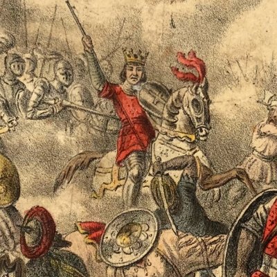 Saint Louis défait les Sarrasins devant Tunis (Histoire de France, jeu magnétique, Paris, Léon Saussine, 1885)