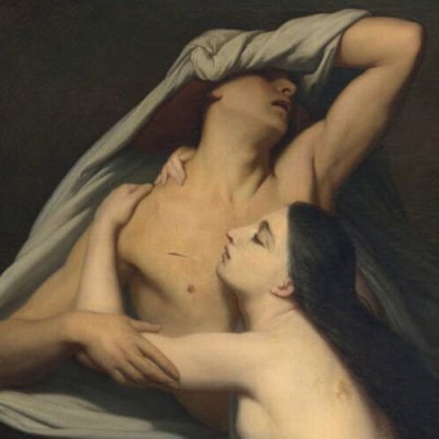 Les ombres de Francesca da Rimini et de Paolo Malatesta apparaissent à Dante et à Virgile - Ary Scheffer