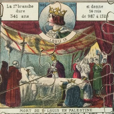 Mort de saint Louis en Palestine (Jeu de patience Histoire de France, Paris Saussine, 1890)