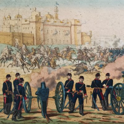La guerre d'Afrique. Prise de Kairouan (Jeu Bussière, Paris, 1885)
