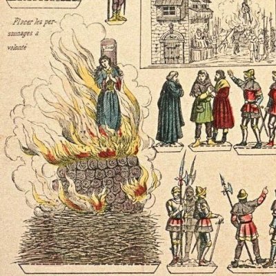 Jeanne d'Arc sur son bûcher (Imagerie d'Épinal, Grandes constructions faciles, n°79)