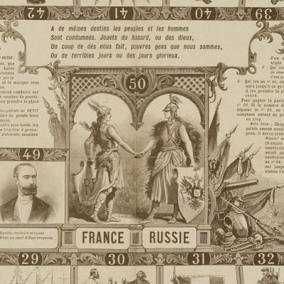 Jeu de l'oie, L'alliance franco-russe (Le Journal illustré, n°1, 3 janvier 1892)